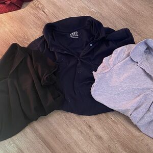 Izod Classic Black Polo Shirt x3 - Large and XXL
